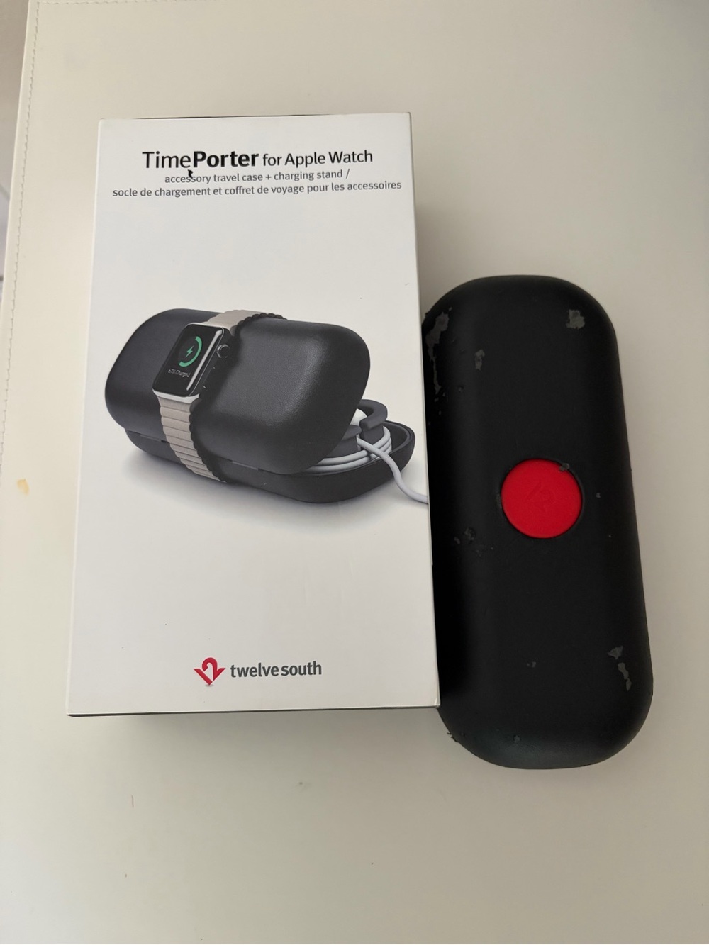 TimePorter Travel Case for Apple Watch — Black with Red Accent